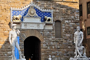 L'ingresso di Palazzo Vecchio con il Davide