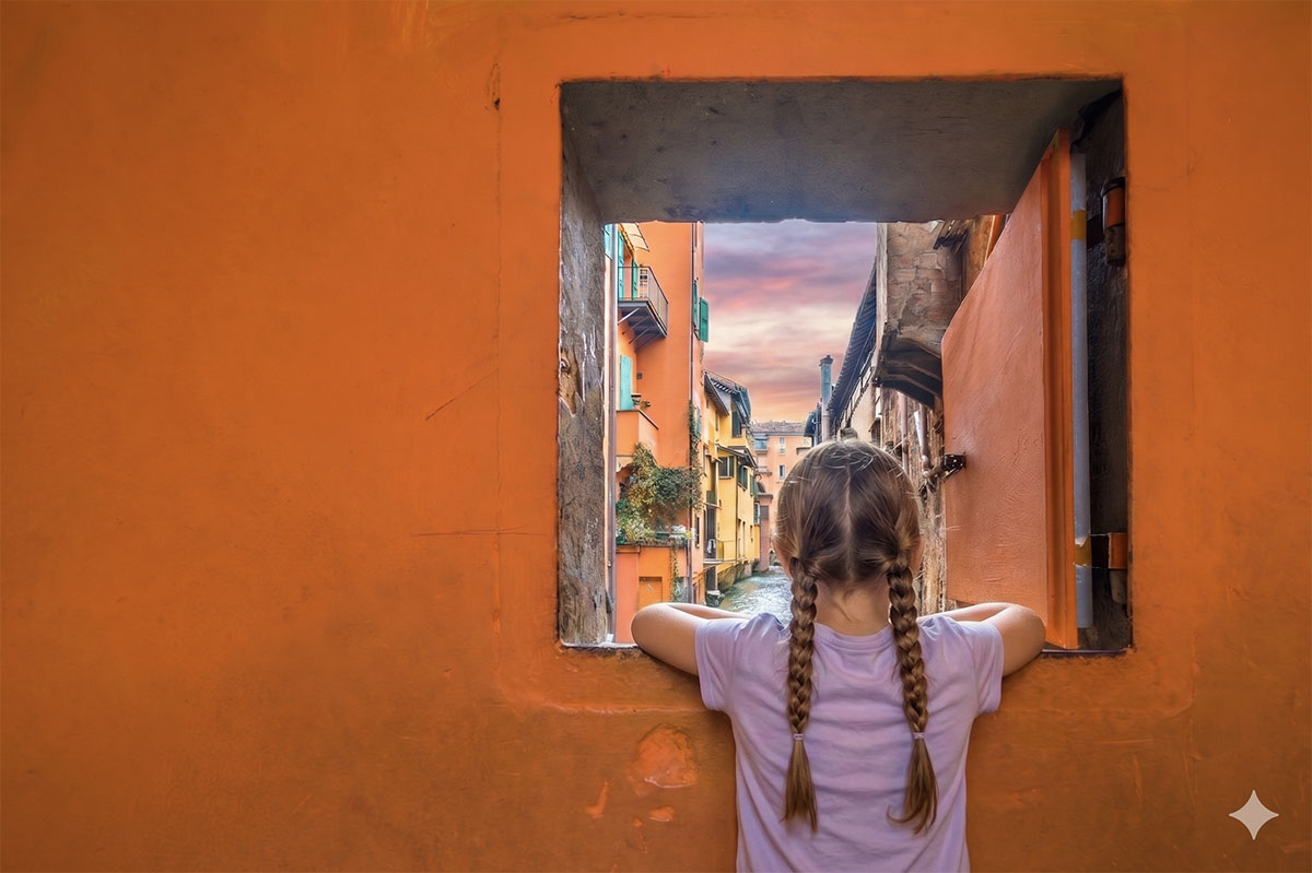 Bologna con i bambini: la finestrella di Via Piella Bologna con i bambini: la finestrella di Via Piella